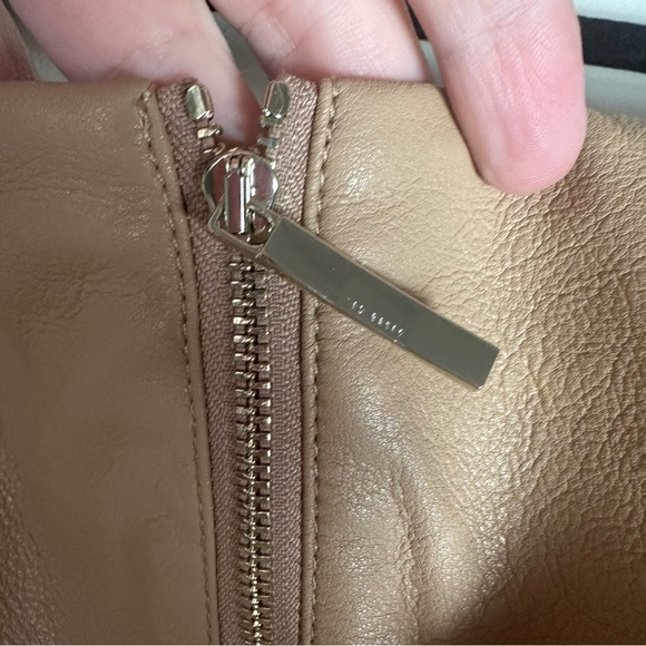 Ted Baker London Faux Vegan Leather Veeria A-Line Mini Skirt In Camel NWT 16 - Picture 10 of 16